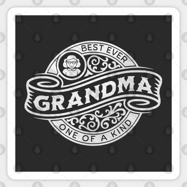 Grandma Silver Vintage Sign Sticker by HolidayBug